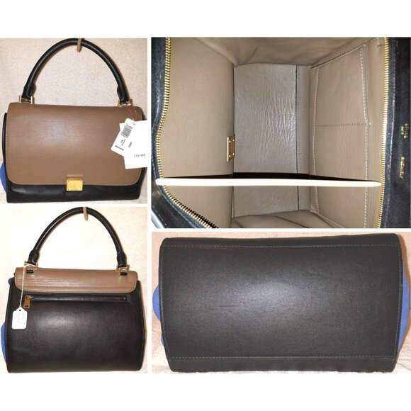 NWT EXTRA LARGE CELINE TRAPEZE TRICOLOR CROSSBODY/SATCHEL/SHOULDER HANDBAG - Picture 11 of 12